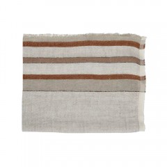 THROW RUSSY LINEN NATUR MIX COLOR STRIPES    - BLANKETS